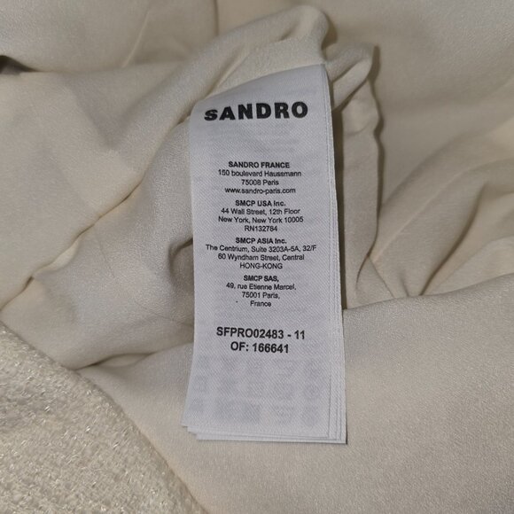 Sandro Gregoria Tweed Zip Mini Dress, Size 38, NWT - Picture 6 of 6